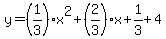 y=%281%2F3%29x%5E2%2B%282%2F3%29x%2B1%2F3%2B4