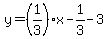 y=%281%2F3%29x-1%2F3-3