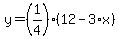 y=%281%2F4%29%2812-3%2Ax%29