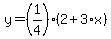y=%281%2F4%29%282%2B3%2Ax%29
