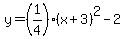 y=%281%2F4%29%28x%2B3%29%5E2-2