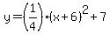 y=%281%2F4%29%28x%2B6%29%5E2%2B7