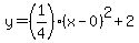 y=%281%2F4%29%28x-0%29%5E2%2B2