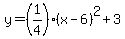 y=%281%2F4%29%28x-6%29%5E2%2B3