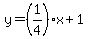 y=%281%2F4%29%2Ax%2B1