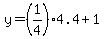 y=%281%2F4%294.4%2B1