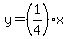 y=%281%2F4%29x