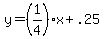 y=%281%2F4%29x%2B.25