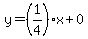 y=%281%2F4%29x%2B0
