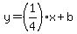 y=%281%2F4%29x%2Bb