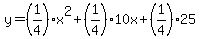 y=%281%2F4%29x%5E2%2B%281%2F4%2910x%2B%281%2F4%2925+