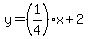 y=%281%2F4%29x+%2B+2