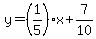 y=%281%2F5%29x%2B7%2F10