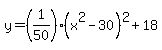 y=%281%2F50%29%28x%5E2-30%29%5E2%2B18