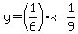 y=%281%2F6%29x-1%2F9