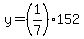 y=%281%2F7%29152