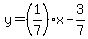 y=%281%2F7%29x-3%2F7