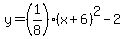 y=%281%2F8%29%28x%2B6%29%5E2-2
