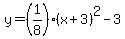 y=%281%2F8%29%28x+%2B+3%29%5E2-3