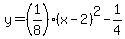 y=%281%2F8%29%28x-2%29%5E2-1%2F4