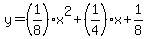 y=%281%2F8%29+x%5E2%2B%281%2F4%29+x%2B1%2F8
