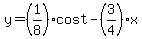 y=%281%2F8%29cost-%283%2F4%29x