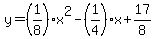 y=%281%2F8%29x%5E2-%281%2F4%29x%2B17%2F8
