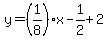y=%281%2F8%29x-1%2F2%2B2