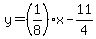 y=%281%2F8%29x-11%2F4