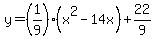 y=%281%2F9%29%28x%5E2-14x%29%2B22%2F9