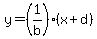 y=%281%2Fb%29%28x%2Bd%29