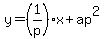 y=%281%2Fp%29x%2Bap%5E2