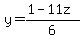 y=%281-11z%29%2F6