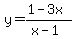 y=%281-3x%29%2F%28x-1%29