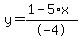 y=%281-5%2Ax%29%2F-4