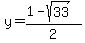 y=%281-sqrt%2833%29%29%2F2