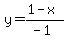 y=%281-x%29%2F%28-1%29