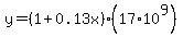 y=%281.00%2B0.13x%29%2817%2A10%5E9%29