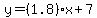 y=%281.8%29x%2B7