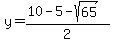 y=%2810-5+-+sqrt%2865+%29%29%2F2+