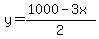 y=%281000-3x%29%2F2