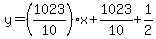 y=%281023%2F10%29x%2B1023%2F10%2B1%2F2