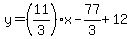 y=%2811%2F3%29x-77%2F3%2B12