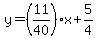 y=%2811%2F40%29x%2B5%2F4