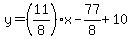 y=%2811%2F8%29x-77%2F8%2B10