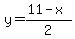 y=%2811-x%29%2F2