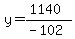 y=%281140%29%2F%28-102%29