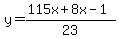 y=%28115x%2B8x-1%29%2F23