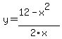 y=%2812-x%5E2%29%2F2x
