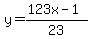 y=%28123x-1%29%2F23